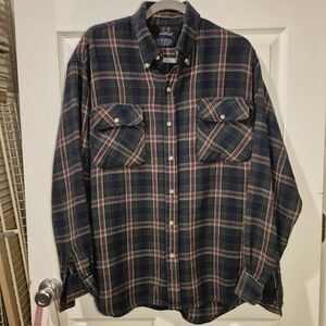 Vintage Atlantic Traders Men Multicolor Plaid Button-Down Flannel XL